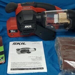 SKIL BELT SANDER 7510 3"X18" W/9 80 GRIT SANDING BELTS COMBO